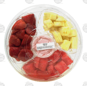 Holiday Market mixed fruit tray; strawberries, pineapple and watermelon with fruit dip 2.5 pound