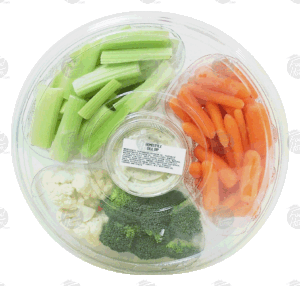 Holiday Market mixed vegetable tray; celery hearts, baby corn, broccolli and cauliflower crowns with homestyle dill 2 pound