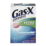 Gas-x Antigas extra strength chewables, simethicone 125 mg, cherry creme 18 count