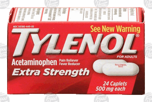 Tylenol Extra Strength acetaminophen pain reliever/fever reducer caplets 500mg 24 count