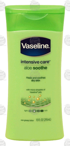Vaseline intensive care aloe soothe, non-greasy lotion with micro-droplets of vaseline jelly 10 fluid ounce
