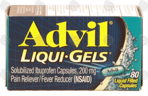 Advil pain reliever/fever reducer, ibuprofen capsules 200 mg, liqui-gels 80 count