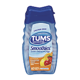 Tums Smoothies extra strength antacid, chewable tablets, assorted fruit flavor 60 count