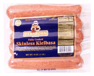Dearborn skinless kielbasa, 5 ct 16 ounce
