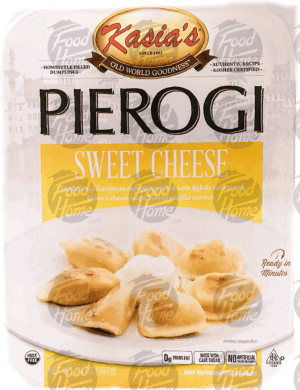 Kasia's sweet cheese pierogis, pre cooked, frozen container 14 ounce
