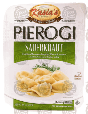 Kasia's sauerkraut pierogis, pre cooked, frozen container 14 ounce