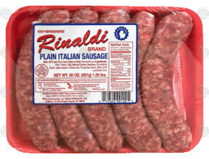 Rinaldi plain italian sausage, 5-count 20 ounce