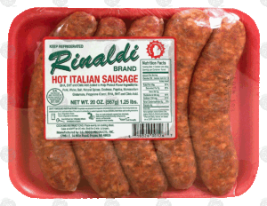 Rinaldi hot italian sausage, 5-count 20 ounce