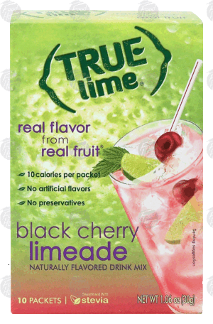 True black cherry limeade flavor powder drink mix, 10-packets 1.06 ounce