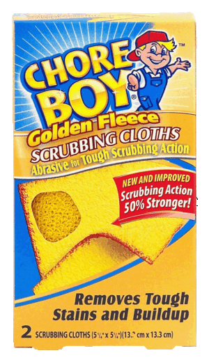 Chore Boy golden fleece srubbing cloths, abrasive for tough scrubbing action 2 pack