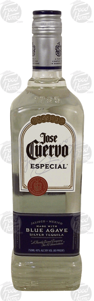 Jose Cuervo Especial silver tequila, made with blue agave, 40% alc. by vol. 750 milliliter