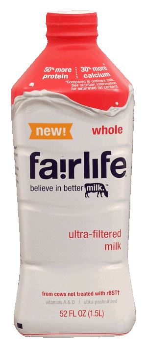 fairlife ultra-filtered whole milk 52 fluid ounce