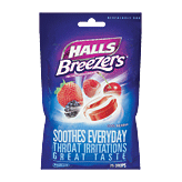 Halls Breezers cool berry pectin throat drops 25 count