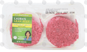 Laura's Lean Beef ground beef patties, 4-count 16 ounce