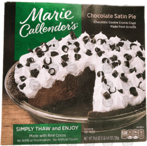 Marie Callender's chocolate satin pie, frozen, box 25.6 ounce
