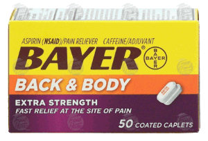 Bayer Back & Body extra strength aspirin, pain reliever, coated caplets 50 count