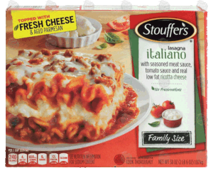 Stouffer's Family Size lasagna italiano w/ seasoned meat sauce, tomato sauce and real low fat ricotta 38 ounce