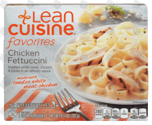 Stouffer's Lean Cuisine One Dish Favorites Lean Cuisine favorites; chicken fettuccini, roasted white meat chicken & pasta 9.25 ounce