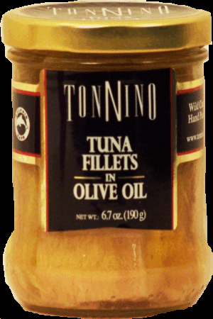 Tonnino tuna fillets in olive oil, wild caught, hand packed, dolphin safe 6.7 ounce