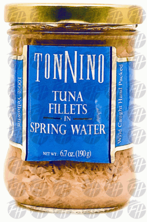 Tonnino tuna fillets in spring water, glass jar 6.7 ounce
