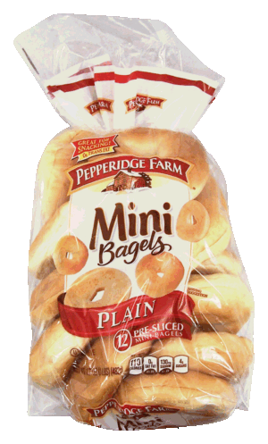 Pepperidge Farm plain pre-sliced mini bagels, 12-count 17 ounce