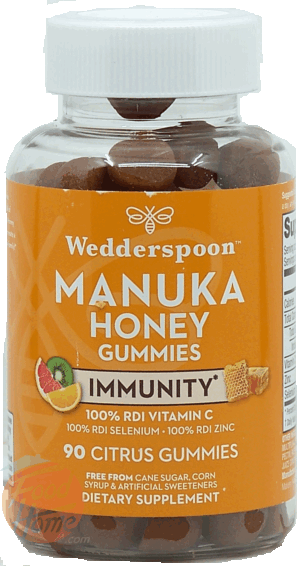 Wedderspoon Immunity manuka honey gummies, citrus dietary supplement 90 count