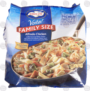 Birds Eye Voila! family size; alfredo chicken w/ broccoli, carrots and garden peas 42 ounce