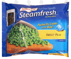 Birds Eye Steamfresh sweet peas, cooks in bag 10 ounce