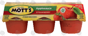 Mott's strawberry flavored applesauce 6-4 oz. cups 6 pack
