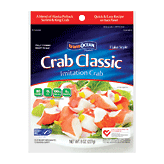 Transocean Crab Classic flake style imitation crab, blend of alaska pollock & king crab 8 ounce