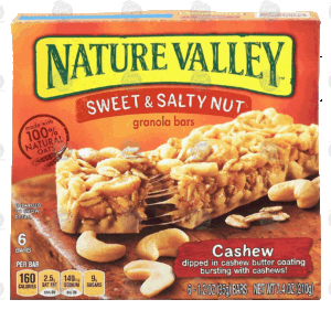 Nature Valley Sweet & Salty Nut cashew granola bars dipped in cashew butter coating bursting with cashews 6 count