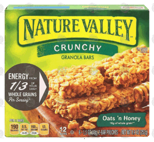 Nature Valley oats 'n' honey crunchy granola bars, 6- 2 bar pouches 8.9 ounce