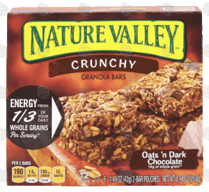 Nature Valley oats 'n dark chocolate crunchy granola bars, 16 grams whole grain, 6- 2 bar pouches 8.94 ounce