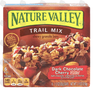 Nature Valley Trail Mix dark chocolate cherry chewy granola bars, dark chocolate, cranberries & cherries, 6 ct 7.4 ounce