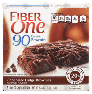 Fiber One 90 calorie chocolate fudge brownies with chocolate flavored chips, 6-bars 5.34 ounce
