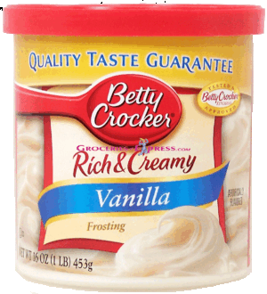 Betty Crocker Rich & Creamy vanilla frosting made with real butter 16 ounce
