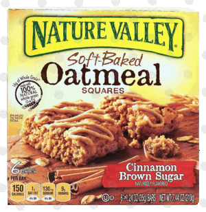 Nature Valley soft-baked oatmeal squares, cinnamon brown sugar naturally flavored, 6 bars 7.44 ounce