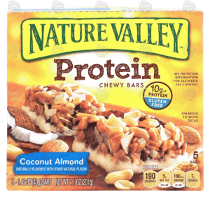 Nature Valley Protein coconut almond chewy bars, gluten free, 5 ct 7.1 ounce