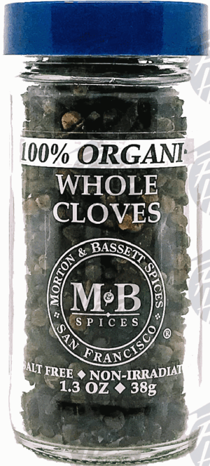 Morton & Bassett 100& Organic whole cloves, glass jar 1.3 ounce