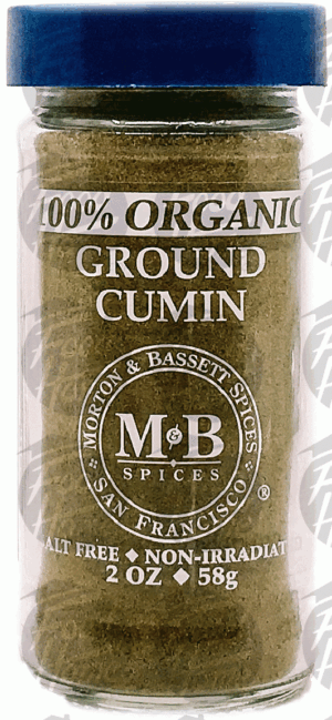 Morton & Bassett 100% Organic ground cumin, glass jar 2 ounce