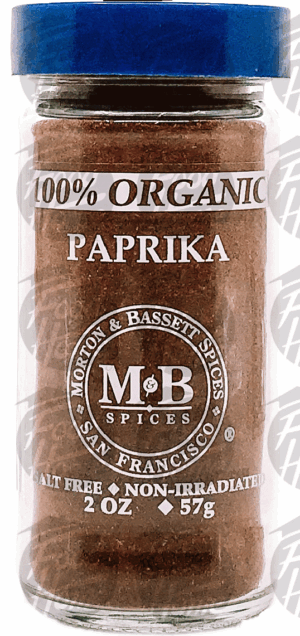 Morton & Bassett 100% Organic paprika, glass jar 2 ounce