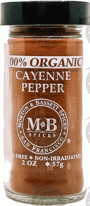 Morton & Bassett 100% Organic cayenne pepper, glass jar 2 ounce