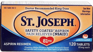 St. Joseph aspirin 81-mg, enteric coated tablets 120 count