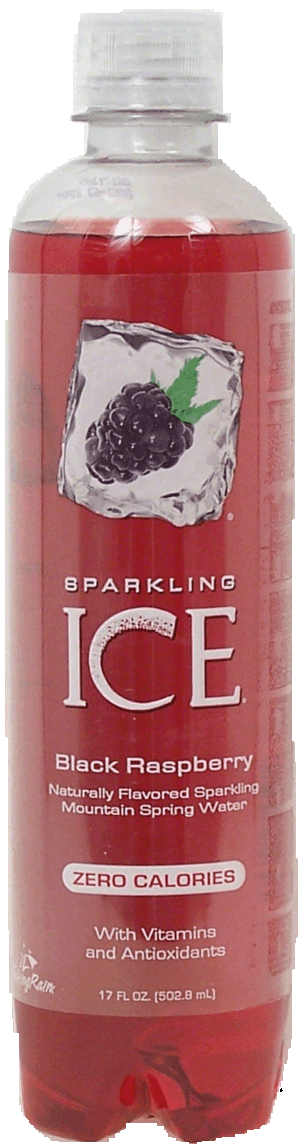 Sparkling Ice black raspberry flavored sparkling mountain spring water, zero calorie, 3% juice 17 fluid ounce