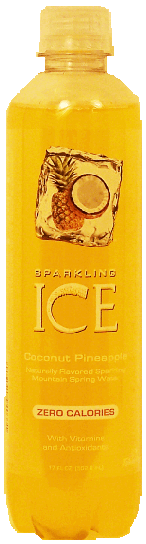 Sparkling Ice coconut pineapple naturally flavored sparkling mountain spring water, zero calories, 3% juice 17 fluid ounce