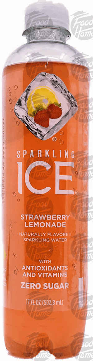 Sparkling Ice strawberry lemonade, plastic bottle 17 ounce