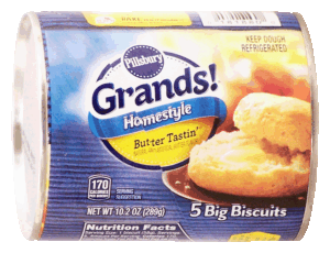 Pillsbury Grands! 5 big homestyle butter tastin' biscuits 10.2 ounce