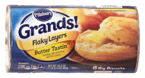 Pillsbury Grands! butter tastin' 8 big biscuits, flaky layers 16.3 ounce