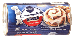 Pillsbury 5 cinnamon rolls made with cinnabon cinnamon, with icing 7.3 ounce