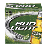 Bud Light light beer with natural lime flavor, 12-fl. oz. glass bottles 12 pack